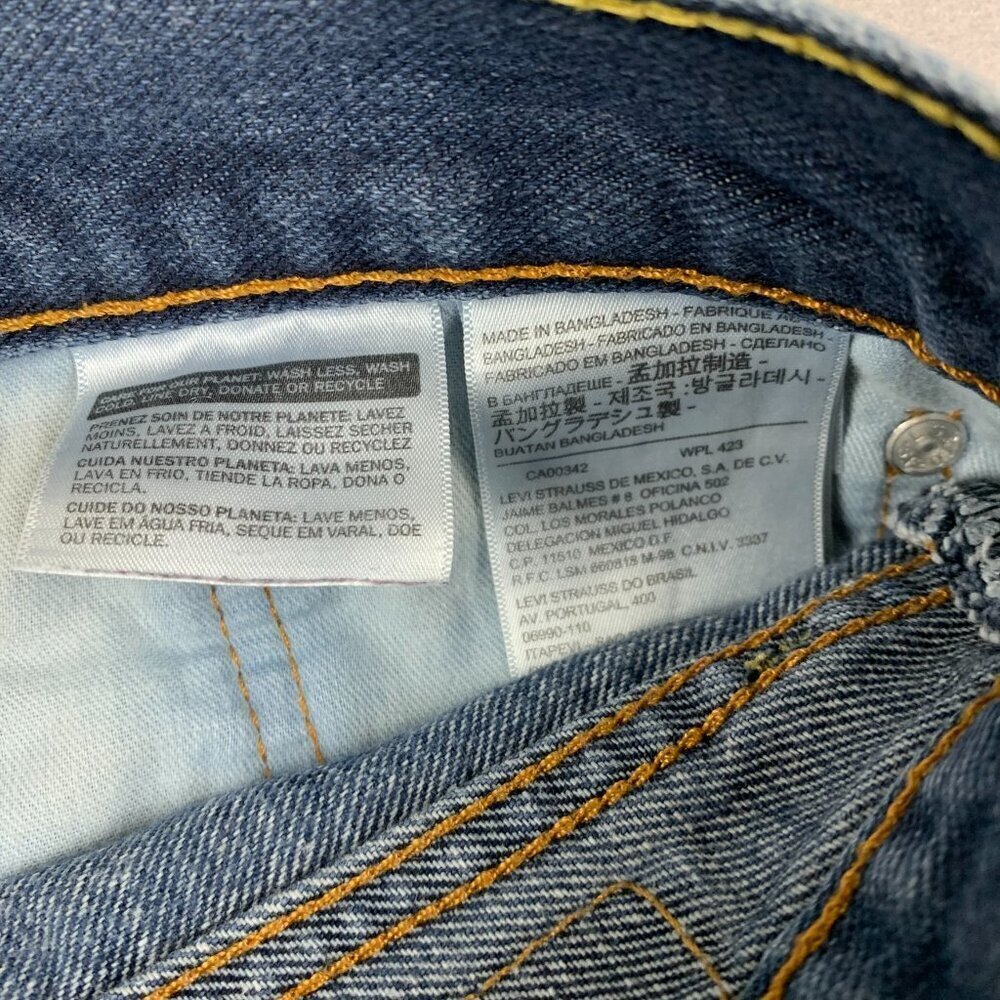 Levis Mens Pants 34 Blue Jeans 514 Straight Fit Medium Wash Strauss Denim 34x29 - Picture 6 of 11